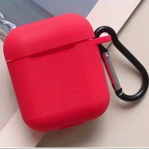 Red Silicone Matte Airpods Case Cover